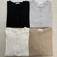 韩国正品 25秋 圆领纽扣螺纹上衣（N0退）