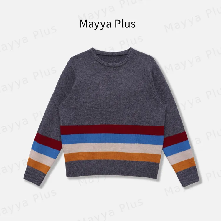 【彩虹边际】Mayya Plus麦芽定制气质显瘦流光风撞色毛衣女32546262