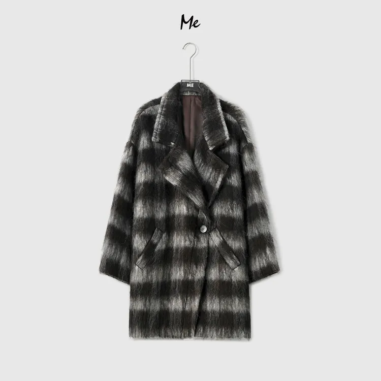 ME【威尔士格长毛大衣】苏力羊驼毛混纺时尚百搭一手长大衣MESA1734