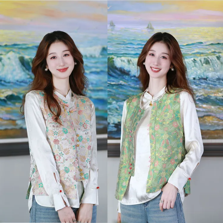 《ELFBOX》《莫奈花园》秋季百搭日常新中式中国风气质马甲2503