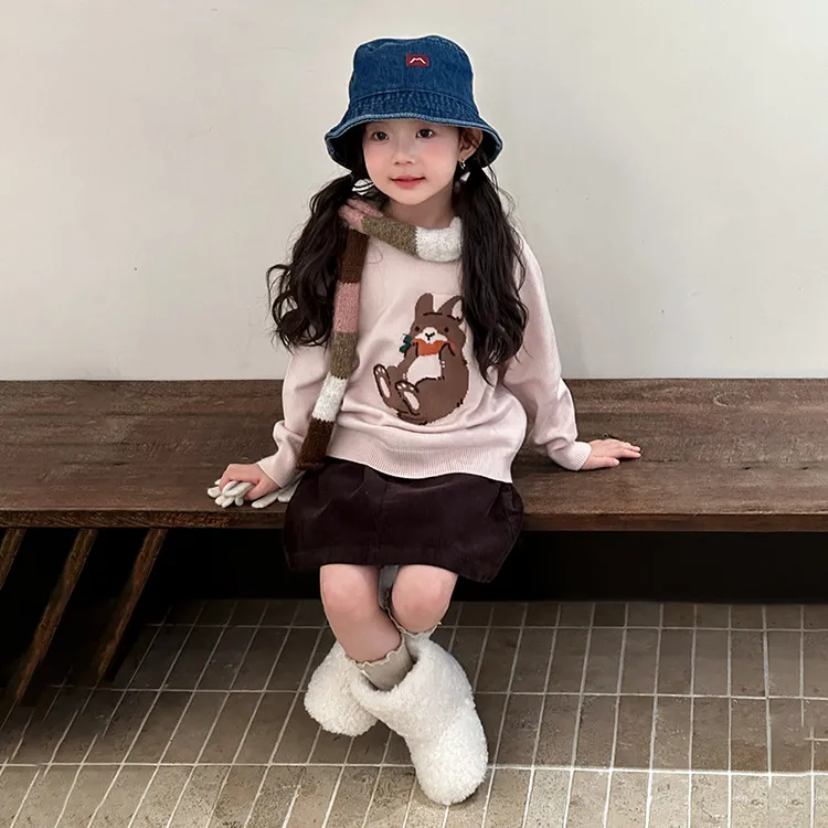 【57%抗起球腈纶】女童外穿毛衣儿童秋保暖软糯内搭针织潮25G172