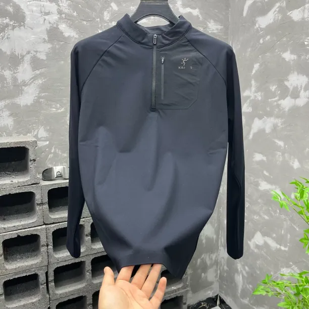 9921长袖秋冬简约风加绒长袖拉链T恤休闲网红紧身跑步户外运动