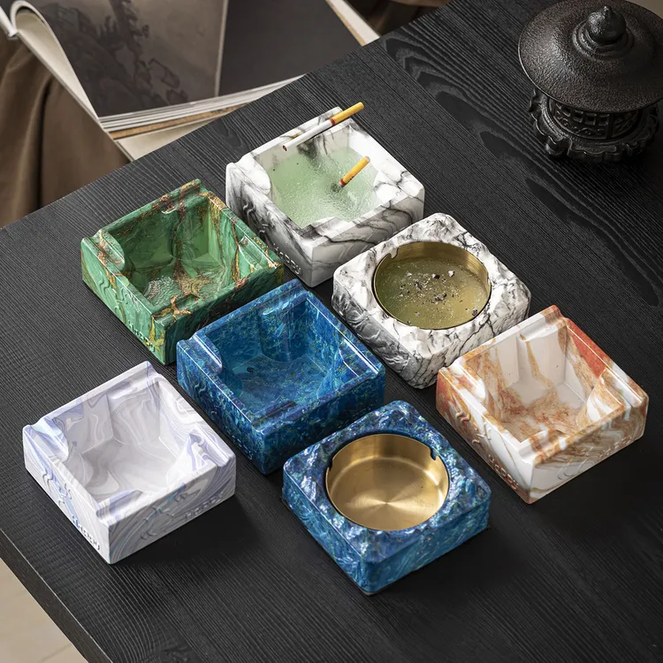 高颜值大容量方形加厚简约北欧风格烟灰缸送灭烟沙客厅适用
