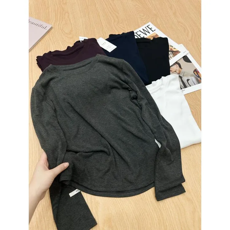 【袖口e标】水溶羊毛@亲肤纯色圆领秋冬内搭打底衫女