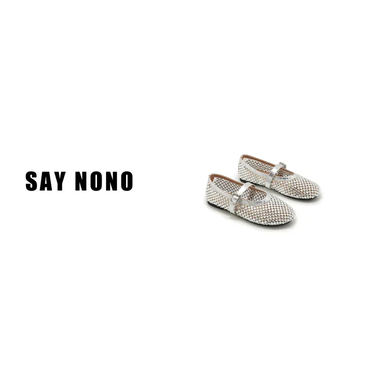 Say nono 繁星若梦满钻浅口镂空一字带玛丽珍拖单鞋2cm