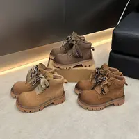 【YQ shopqian专属】鸳鸯带厚底马丁靴短靴真皮大黄靴