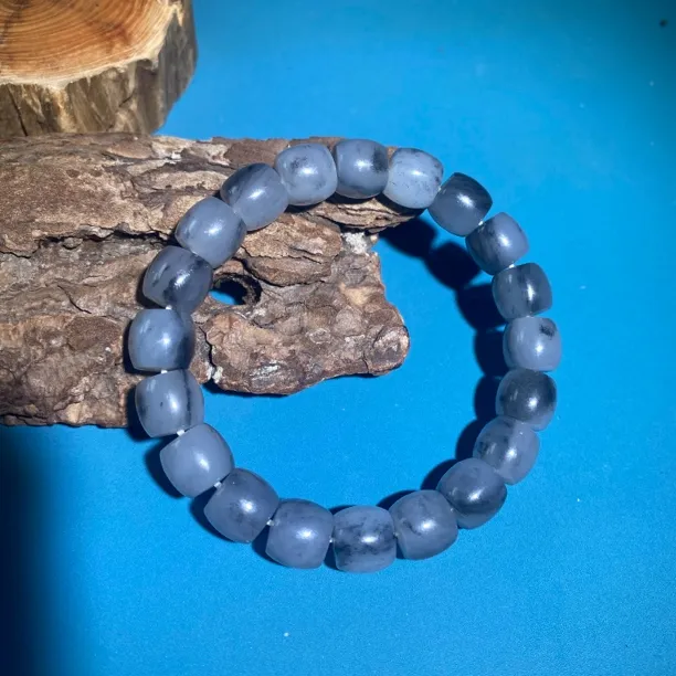 新疆和田玉籽青花飘墨意境直切串