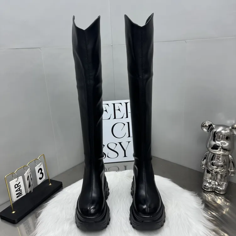 过膝靴女增高10CM长筒时尚女士高筒靴春秋加绒长靴瘦瘦靴骑士女靴