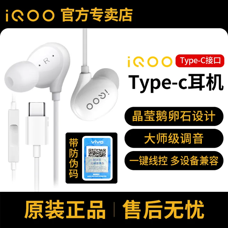 iQOOtype-c入耳式耳机k歌带麦高音质有线耳机游戏直播专用无延迟