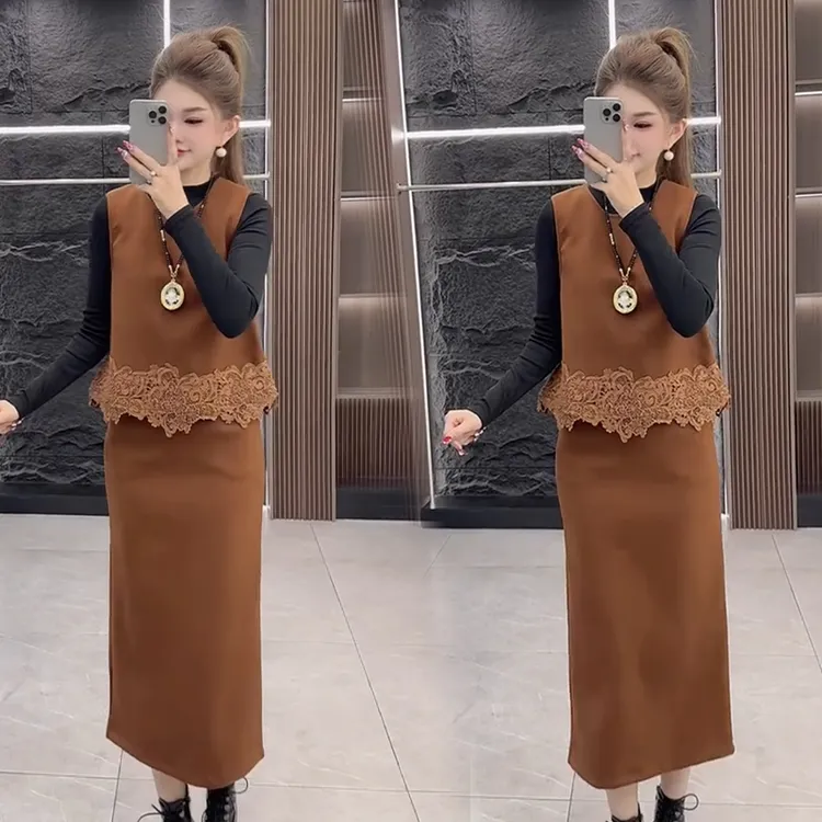 2025秋冬新款时尚显瘦气质网红高档套装女高级百搭宽松大码三件套