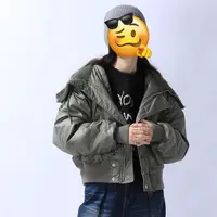 时尚羊羔毛大翻领加厚夹棉连帽设计感披肩短款外套25092543