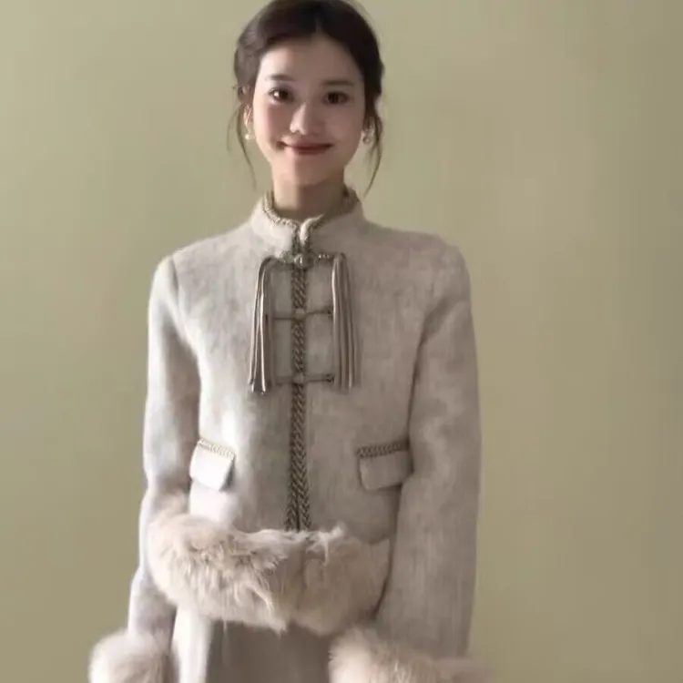 La Chapelle/拉夏贝尔秋冬款短外套半身裙套装两件套秋冬季小香风