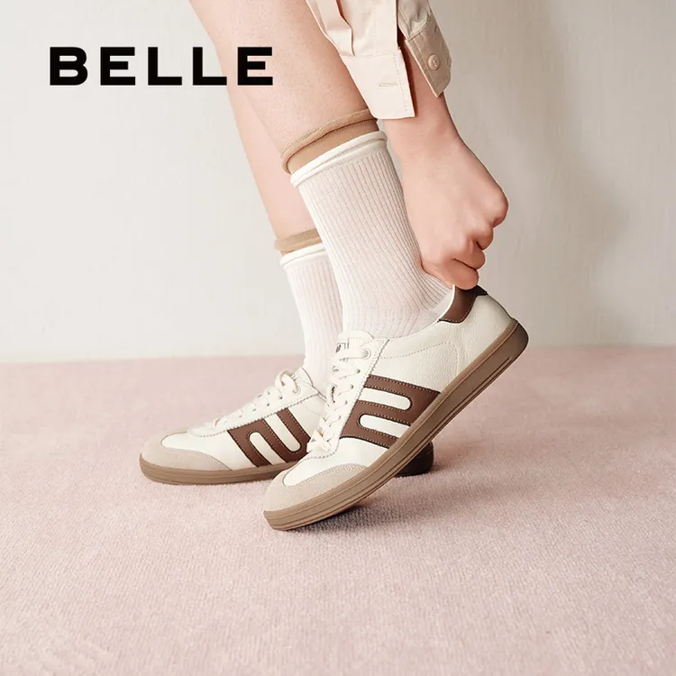 【张凌赫同款】百丽德训鞋女2025时尚百搭板鞋C1H3DAM5