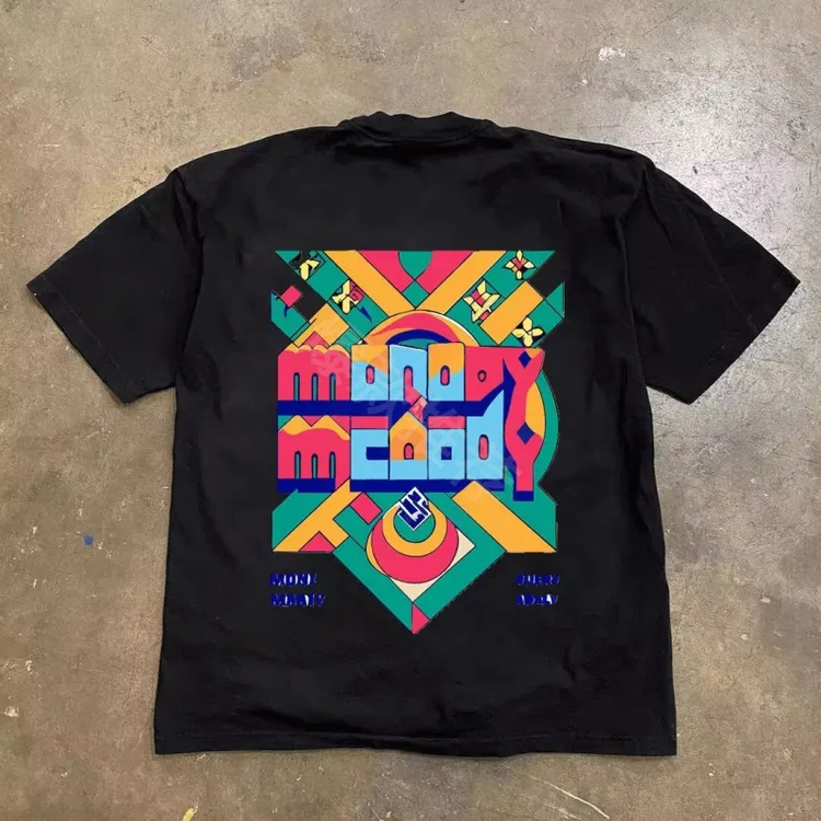 纯棉克白色恤男士短袖圆领纯棉体恤修身上衣半袖印花潮流