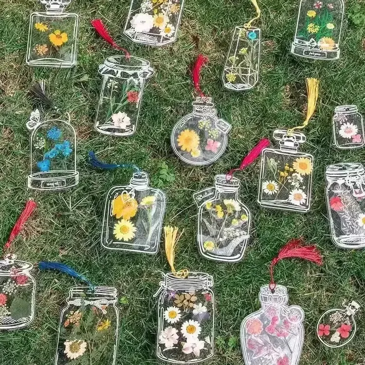 【超有意义！】瓶子里的秋天手工DIY透明贴纸创意干花书签收集秋天树