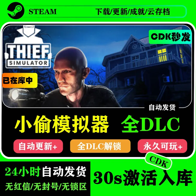 小偷模拟器全DLC Thief Simulator 游戏激活码CDK 游戏入库服务