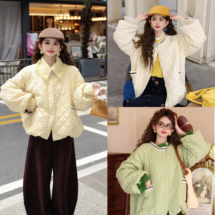 陈大器【幕间独白】复古港风波点秋冬新款氛围棉服外套JM2477338