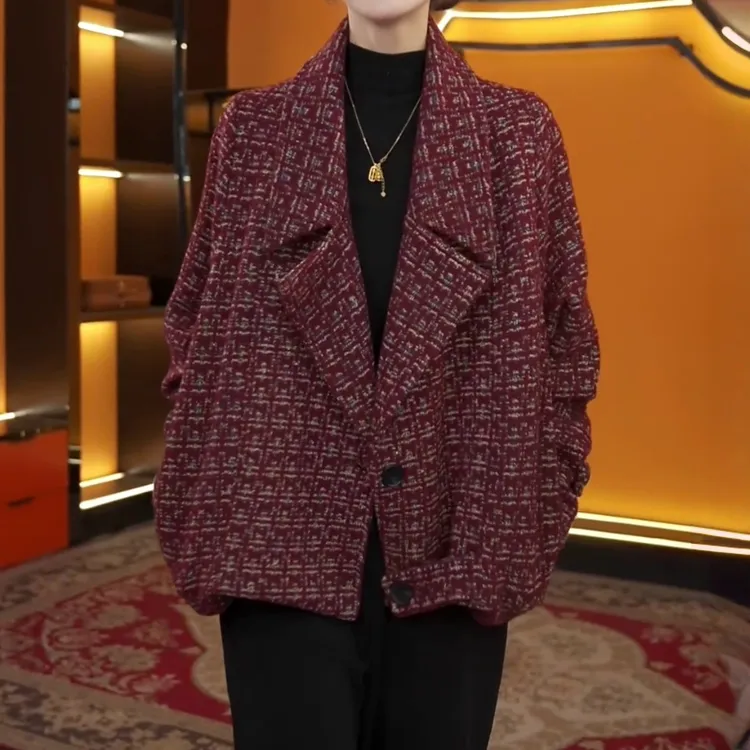 早秋新款妈妈装高档小香风外套女士遮肉显瘦开衫时尚气质减龄上衣