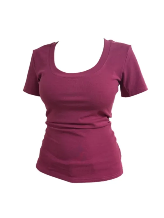 【Amy家】夏季必备多色可选U领纯色短袖T恤~遮肉显瘦好版型正肩上衣