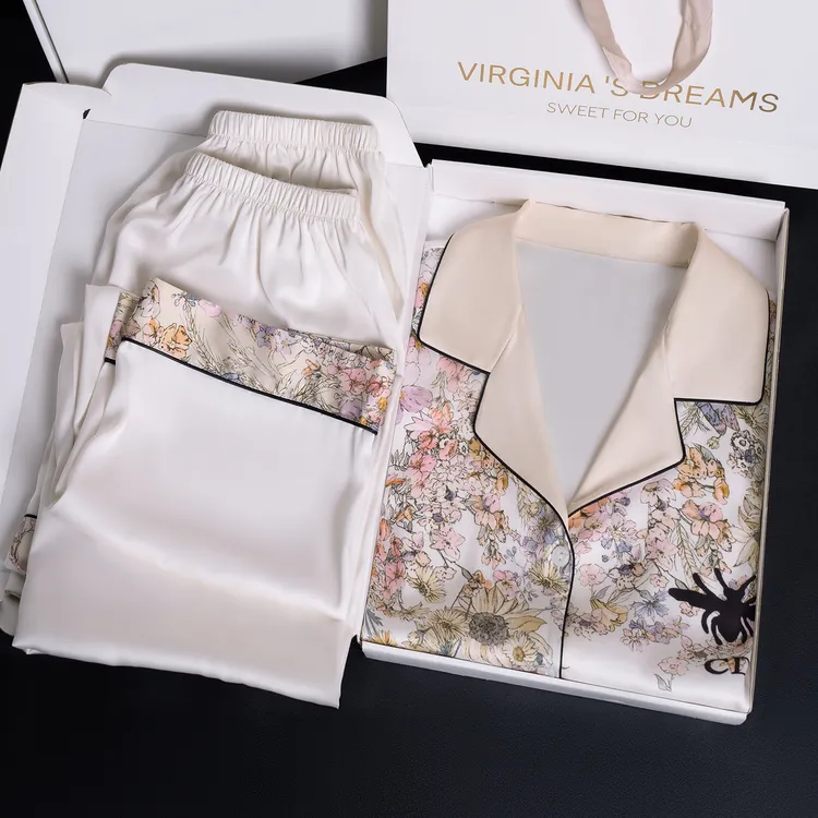 达芬奇密码【群花缀蜂】2025年新款短袖三件套印花套装女士家居服