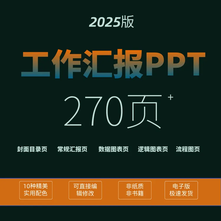 【券码核销】高级感经典工作汇报总结PPT 270多页高端大气职场通用