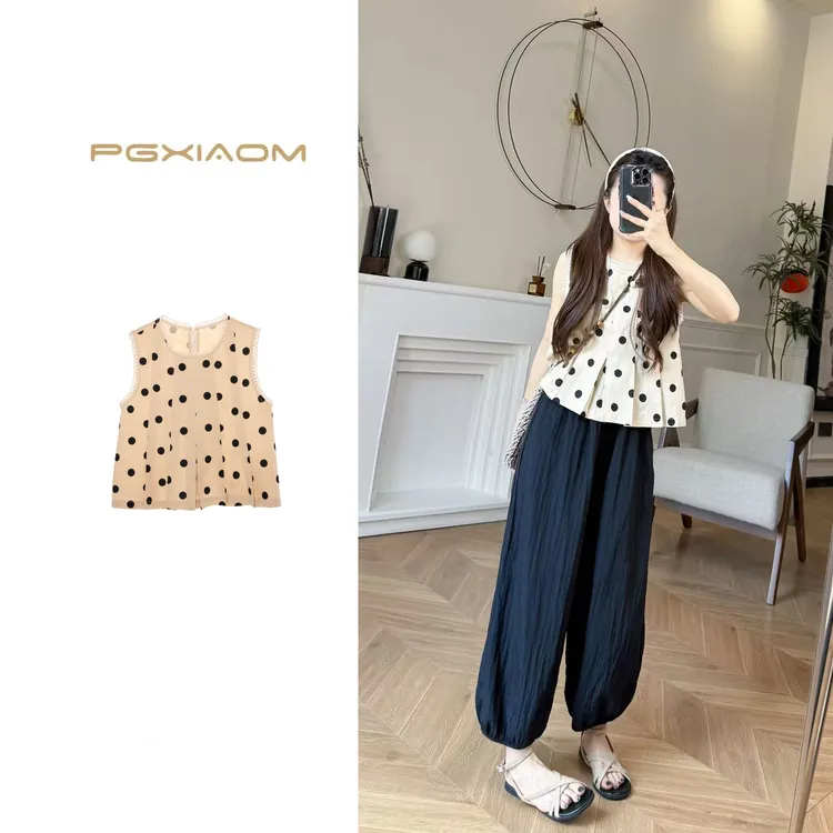 【PGXIAOM】润秀定制杏色波点小上衣SY10085