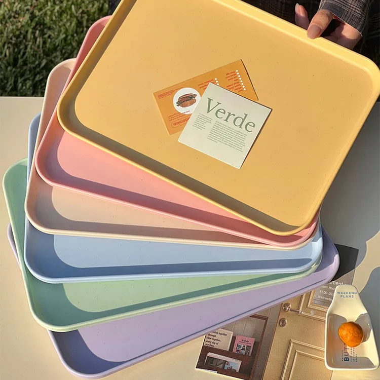 ins风托盘奶油色餐盘高颜值摆拍塑料餐盘收纳盘饰品展示捏捏摆盘