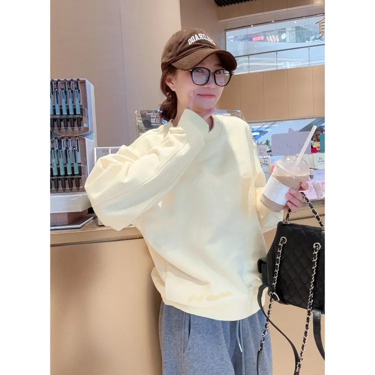 【1222圈棉卫衣】张凯凯-中版型休闲轻奢百搭舒适时尚女装圆领卫衣