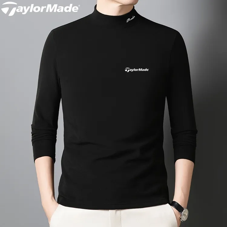 泰勒梅男士冬季高尔夫户外运动保暖T恤休闲百搭长袖德绒打底衫男