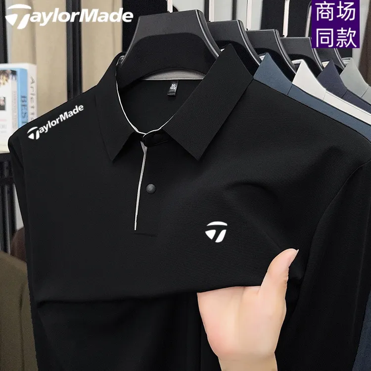 【含羊毛】泰勒梅高尔夫春秋长袖T恤翻领商务休闲运动卫衣纯色polo