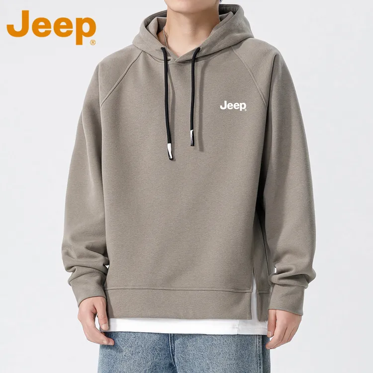 JEEP吉普美式潮牌连帽卫衣男款春秋季新款潮牌假两件宽松休闲上衣