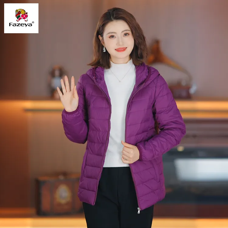 恒源祥集团彩羊中老年妈妈轻薄羽绒服休闲连帽轻便秋羽绒大码外套