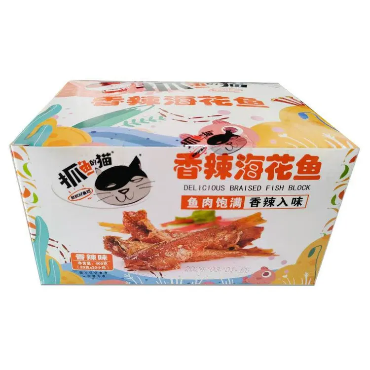 抓鱼的猫香辣海花鱼糖醋麻辣红头鱼即食小鱼仔零食盒装批发