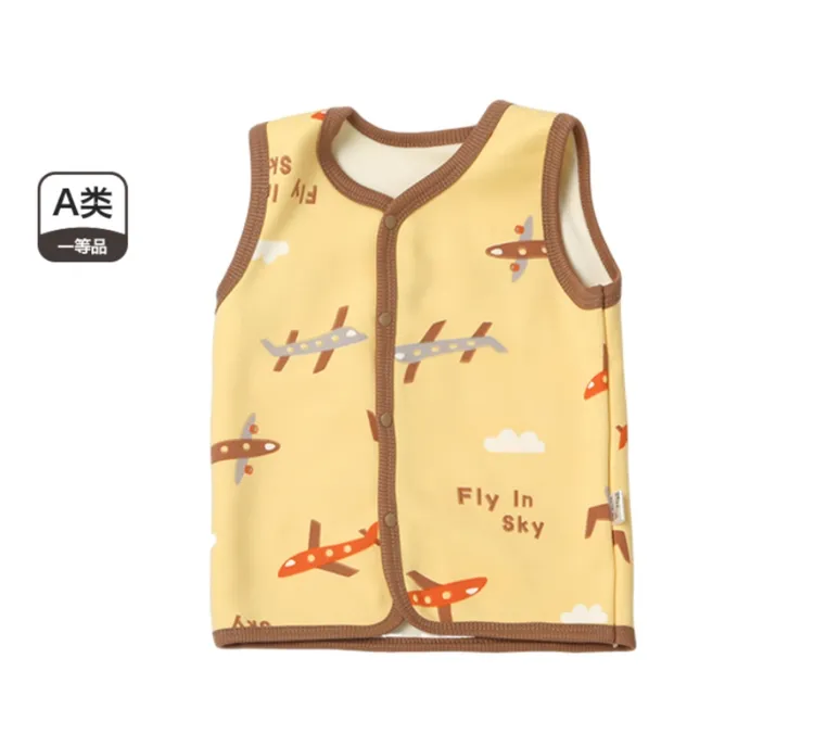 婴幼儿婴儿保暖马甲牛奶丝加绒衣服马甲