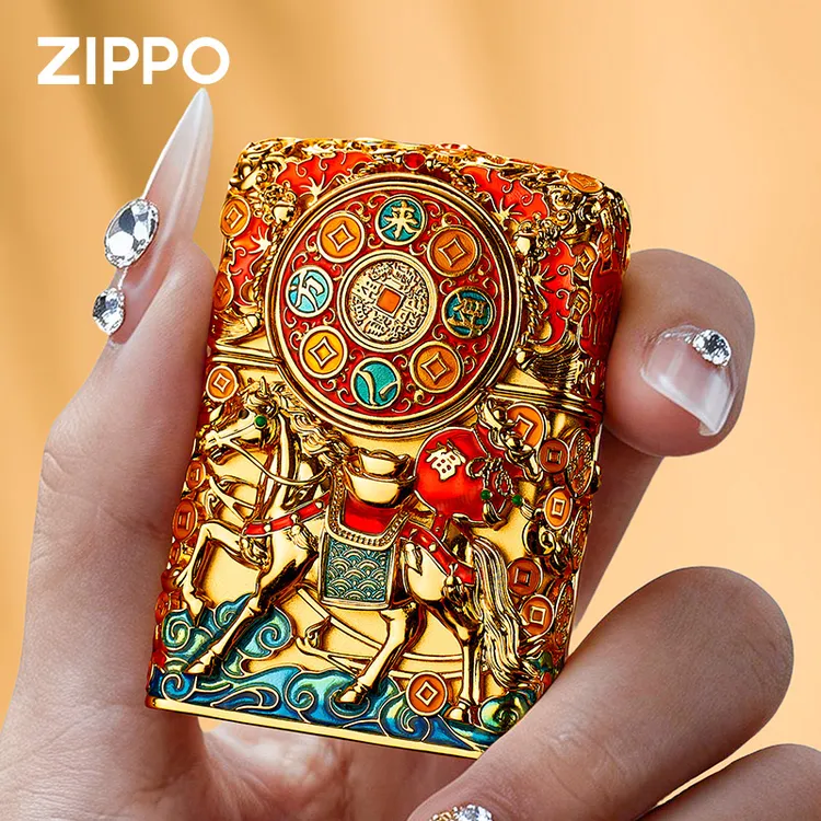 Zippo芝宝打火机【马年限定】马上有钱八方来财算盘官方正品正版
