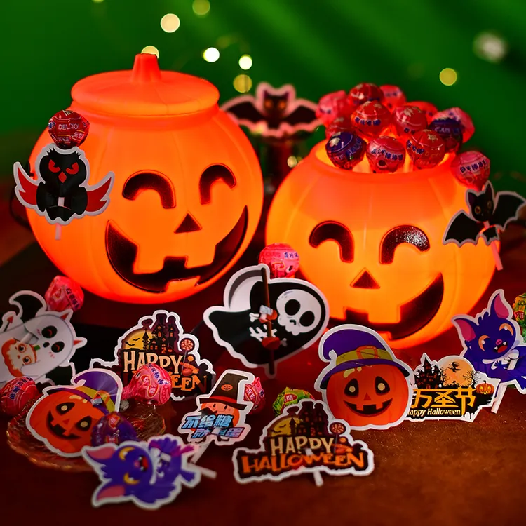 万圣节礼物棒棒糖插卡装饰糖果酒店商场活动布置仪式感儿童小礼品