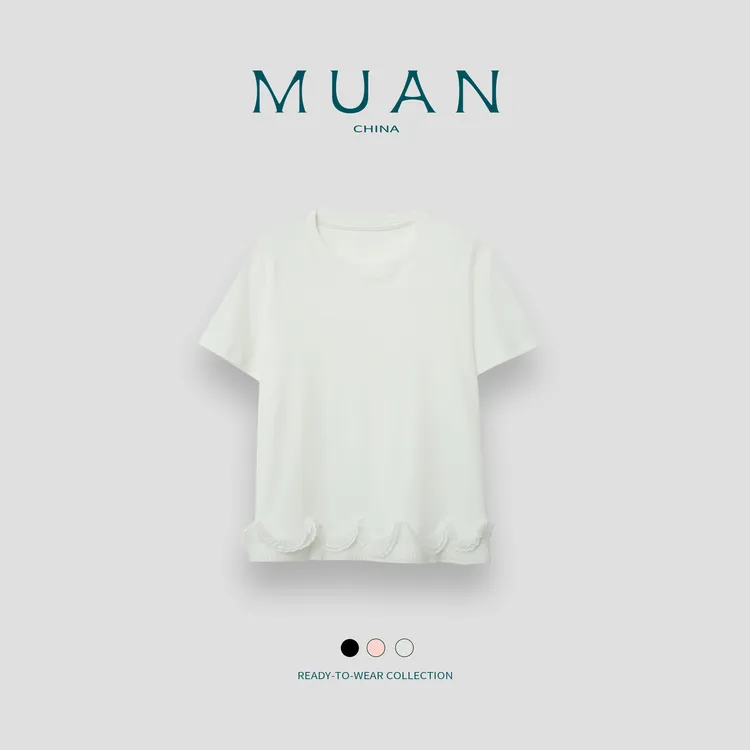 木岸MUAN：《欧若拉T》定制宽松欧若风简约百搭T恤上衣打底DG3-8974