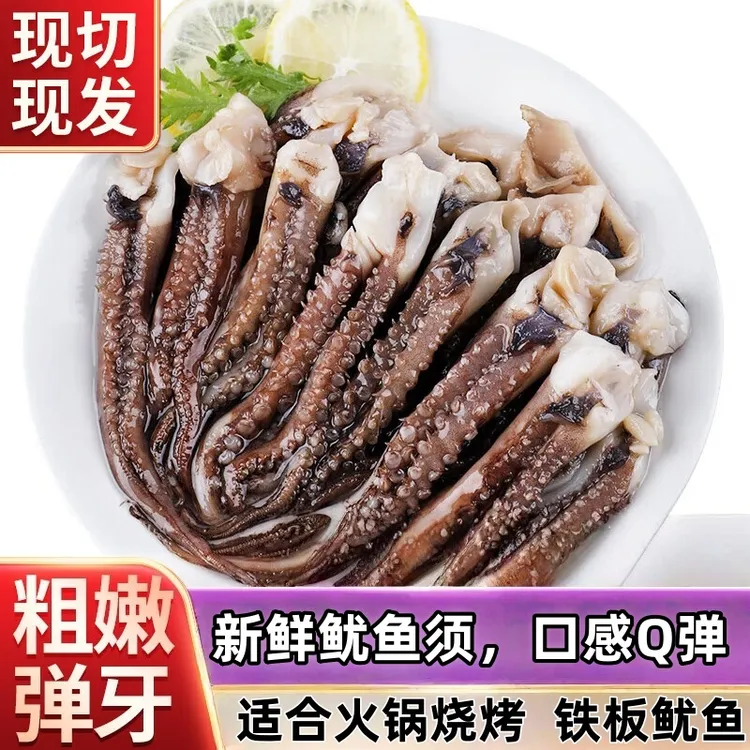 新鲜海产鲜切鱿鱼须口感Q弹肉质劲道火锅烧烤先选鱿鱼圈新鲜海鲜