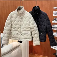 新款（90白鹅绒）拼接方领设计短款外套