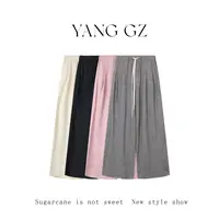 YANG GZ【白桦林】绵羊毛混纺百搭休闲垂感阔腿裤女 GZ667#3476