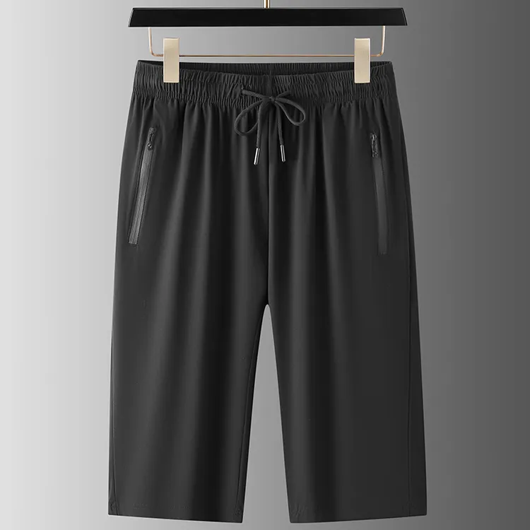 夏季新款男士短裤运动休闲七分裤宽松弹力速干薄款加肥加大码中裤