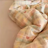 精纺高支斜纹面料单/双人被套150*200/200*230亲肤透气【甜心格】