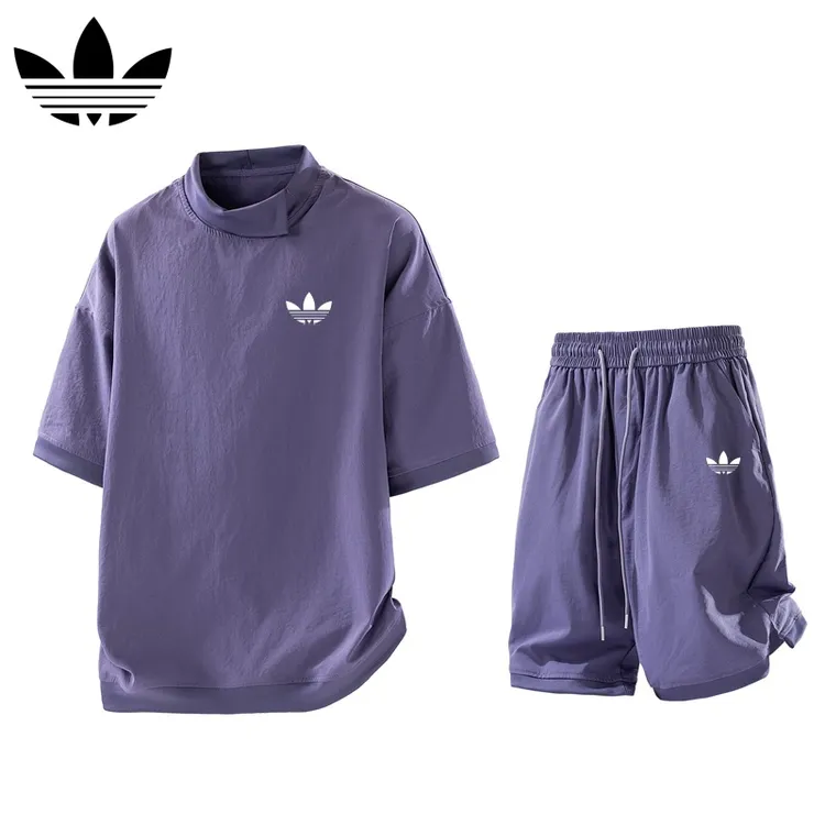 【官方奥特莱斯】品牌折扣情侣运动套装短袖短裤男女休闲宽松两件套