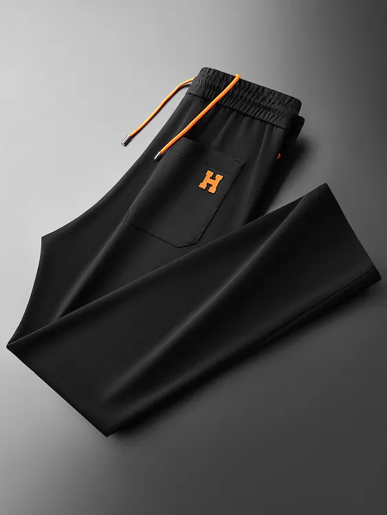 2025秋季轻奢时尚莫代尔H皮牌简约男士运动裤面膜空气层卫裤休闲