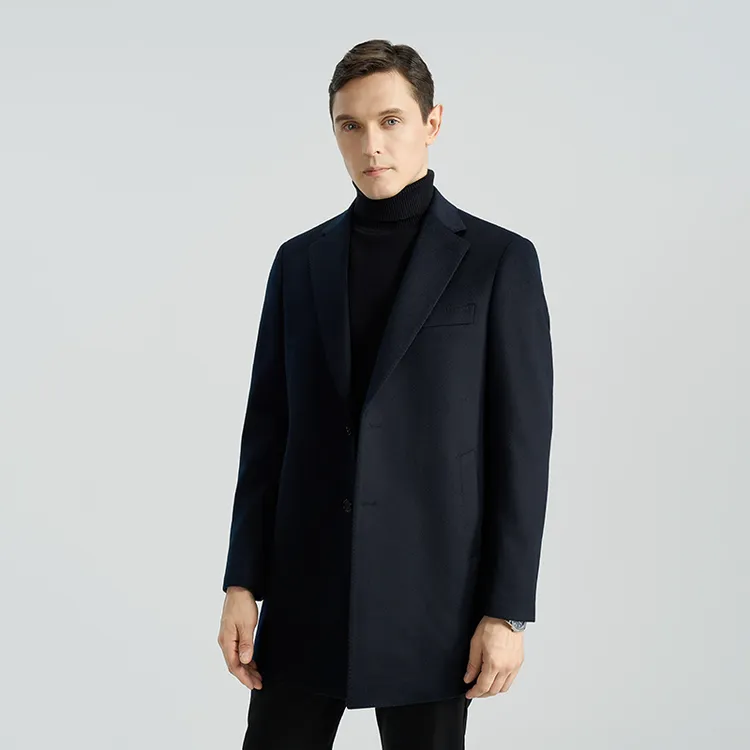 【100%羊绒西服】冬季中长款羊绒西服男士商务毛呢西装保暖单西外套