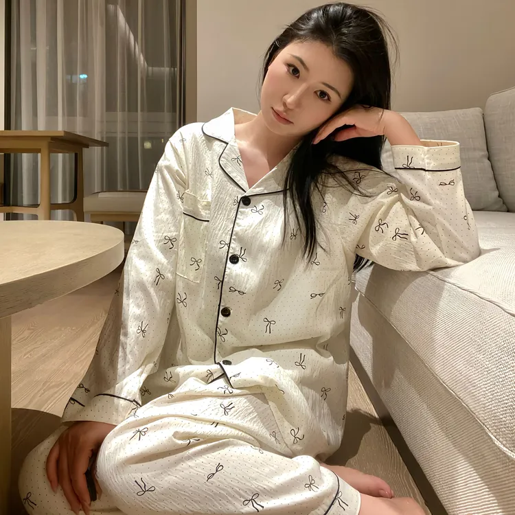 家居服套装长袖长裤胖妹睡衣云朵棉宽松宽大版型大码胖Mm青少年女