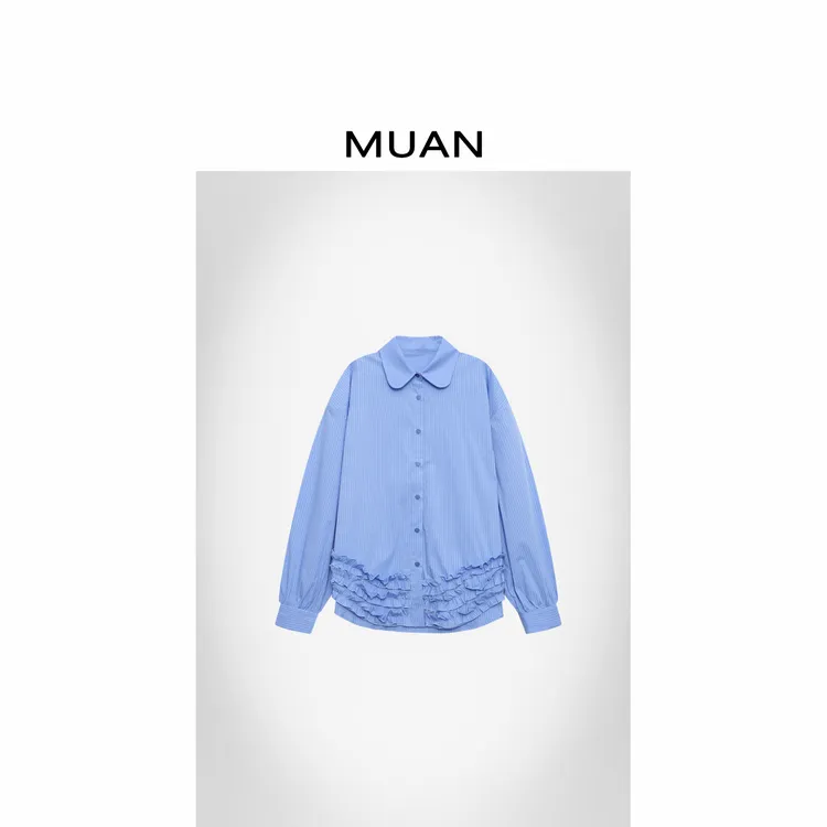 木岸MUAN：《小调衬衫》定制INS风荷叶边边高级衬衫女CQ-DG3-9050