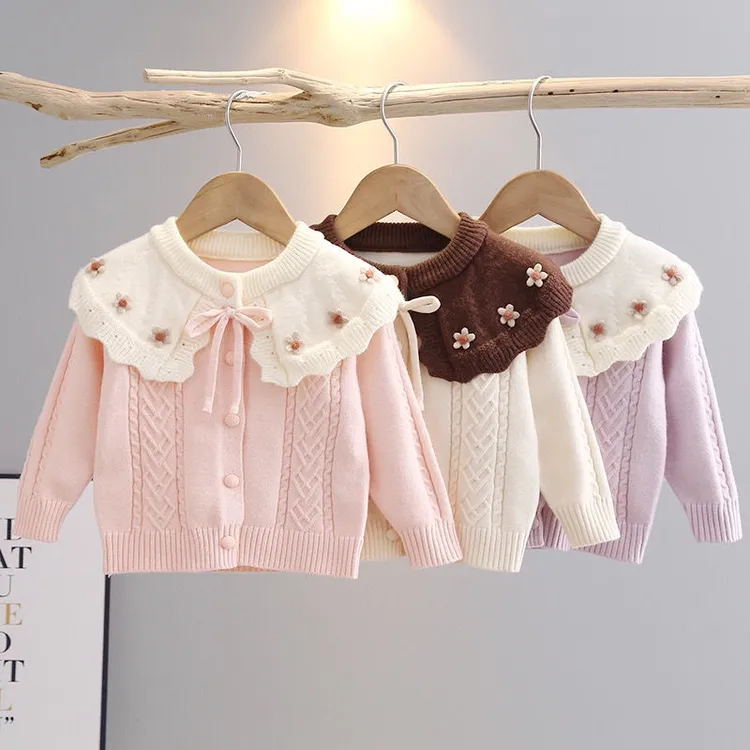 女童开衫毛衣2025新款洋气宝宝春秋针织上衣秋款童装洋气儿童外套