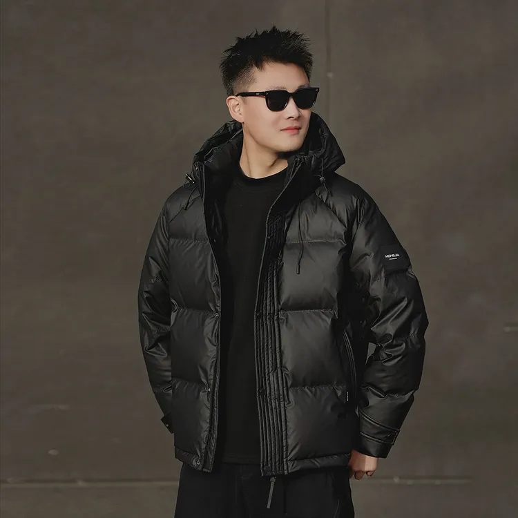 【极寒暗黑系列】新国标90白鸭绒羽绒服保暖加厚连帽羽绒服外套W588