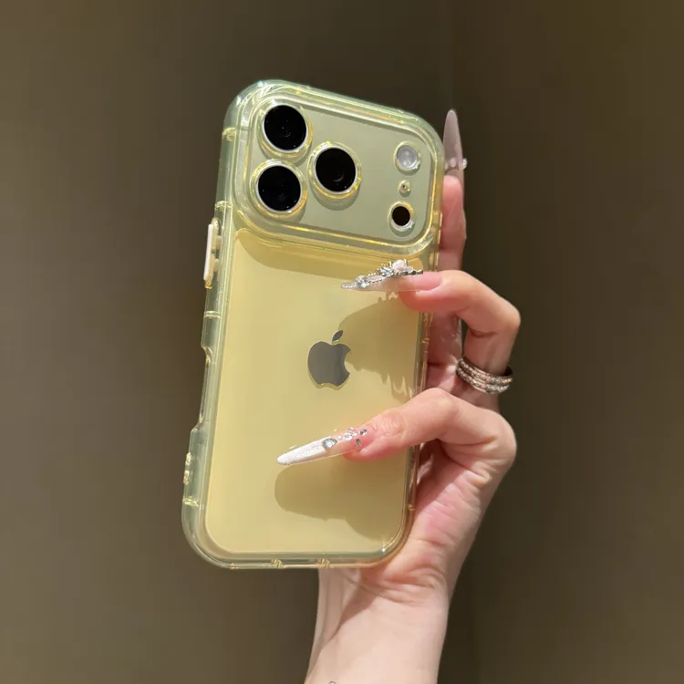 高颜值果冻气囊适用苹果17promax手机壳iPhone16防摔15简约14个性